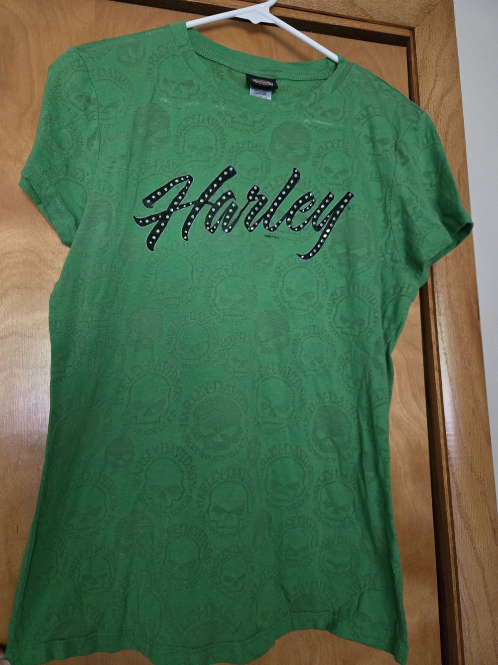 Harley-Davidson Green Studded Script Tee